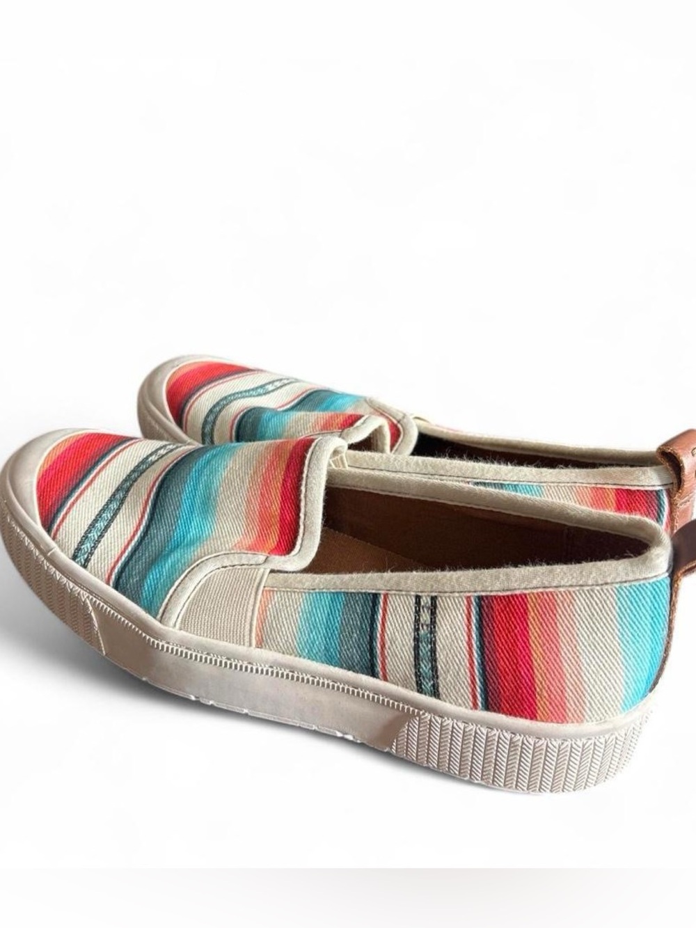 Zodiac Canvas Slip-On Sneakers in Multicolor Stripe Serape print